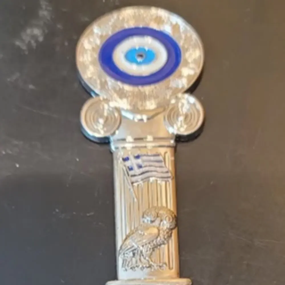 Greece Greek Souvenir Column Evil Eye metallic refrigerator magnet Bottle opener
